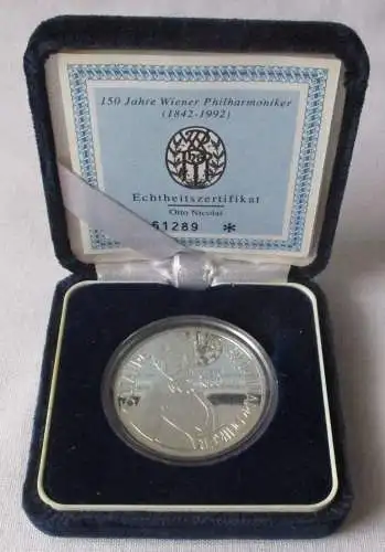 100 Schilling Silber Münze Österreich Wiener Philharmoniker 1992 PP OVP (158092)