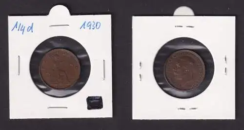 1 Farthing Kupfer Münze Großbritannien 1930 Georg V. (166298)