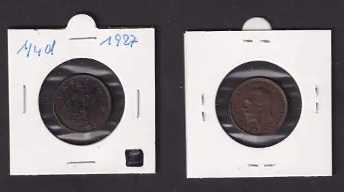 1 Farthing Kupfer Münze Großbritannien 1927 Georg V. (166140)