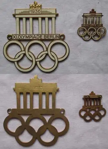 Abzeichen + Automobilplakette XI. Olympiade Berlin 1936 (166336)