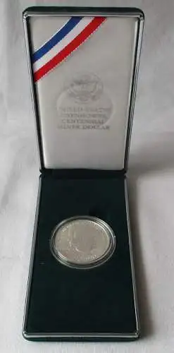 1 Dollar Silber Münze USA 1990 Eisenhower Home mit Etui OVP (159906)