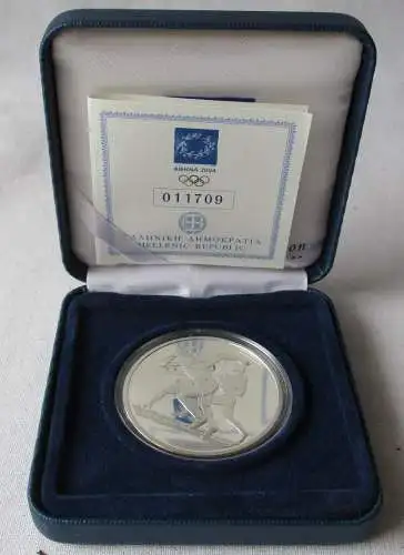 10 Euro Silber Münze Griechenland Olympiade Läufer 2004 PP (157150)
