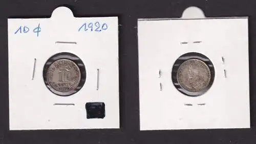 10 Cents Silber Münze Ceylon 1920 Georg V. (162767)