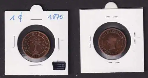 1 Cent Kupfer Münze Ceylon Sri Lanka 1870 Victoria (167953)