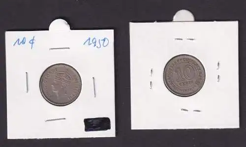 10 Cents Silber Münze Straits Settlements 1950 Georg V. (164203)