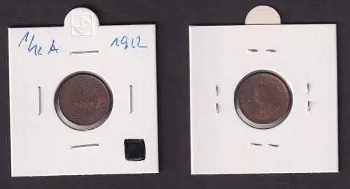 1/12 Anna Kupfer Münze Indien 1912 Georg V. (169677)