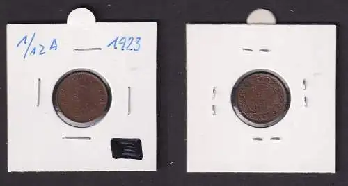 1/12 Anna Kupfer Münze Indien 1923 Georg V. (162983)