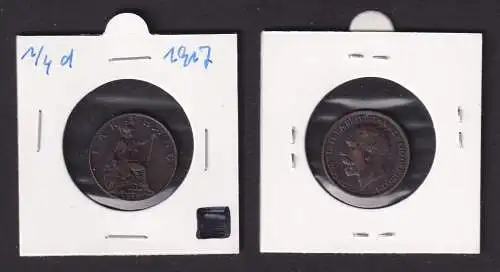 1 Farthing Kupfer Münze Großbritannien 1917 Georg V. (167623)