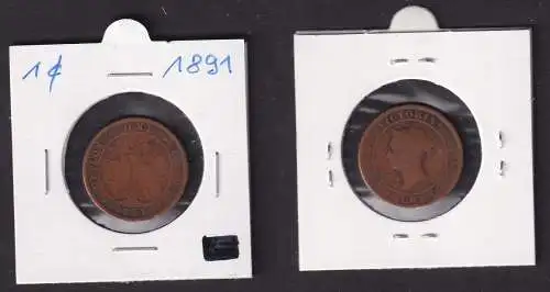1 Cent Kupfer Münze Ceylon Sri Lanka 1891 Victoria (166493)