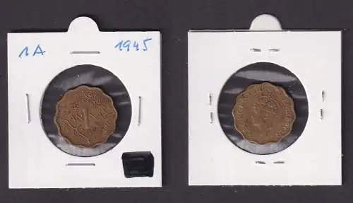 1 Anna Kupfer Münze Indien 1945 Georg VI. (167667)