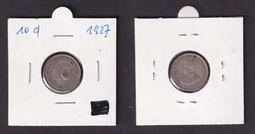 10 Cents Silber Münze Straits Settlements 1927 Georg V. (167907)