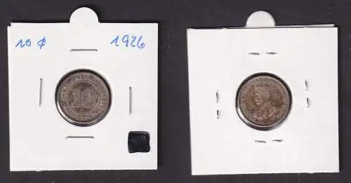 10 Cents Silber Münze Straits Settlements 1926 Georg V. (163497)
