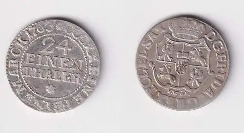 1/24 Taler Silber Münze Sachsen 1763 FWoF (169545)