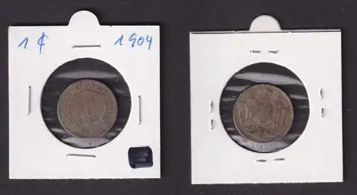 1 Cent Kupfer-Nickel Münze British North Borneo 1904 ss (164796)