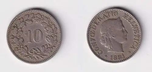 20 Rappen Kupfer Nickel Münze Schweiz 1881 B (169676)