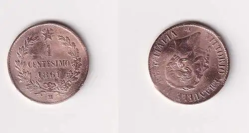 1 Centesimo Kupfer Münze Italien 1861 M ss (169543)