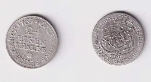 1/24 Taler Silber Münze Sachsen 1763 IFoF (169586)
