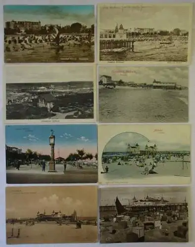 06689 /8 Ak Ostseebad Ahlbeck Strand Seebrücke Konzertplatz um 1920
