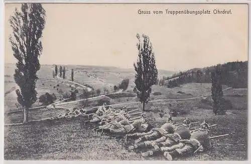 908089 Ak Gruss vom Truppenübungsplatz Ohrdruf 1911