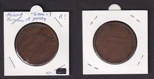 Australien 1 Penny Token H.J. Marsh & Brother Hobart Town Tasmania (159371)