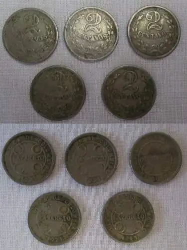 5 Münzen 2 Centavos Columbia Kolumbien 1921 Lazareto "Leprakolonie" (108503)