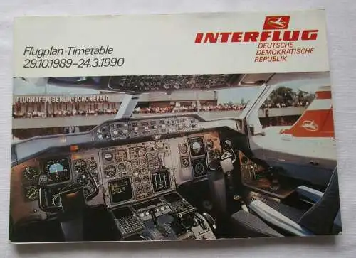 Flugplan Timetable DDR Interflug 1989-1990 Winterhalbjahr (113766)