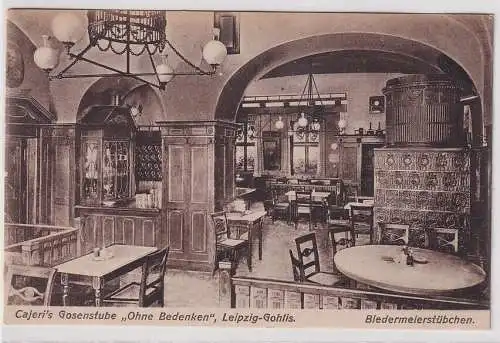 25699 Ak Leipzig-Gohlis Cajeri´s Gosenstube "Ohne Bedenken" Biedermeierstübchen