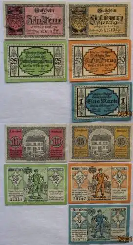 5 Banknoten Notgeld Stadt Löbejün 1920/21 (168709)