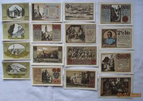16 Banknoten 10 Heller bis 4 Kronen Notgeld Kurort Bad Hall (168845)