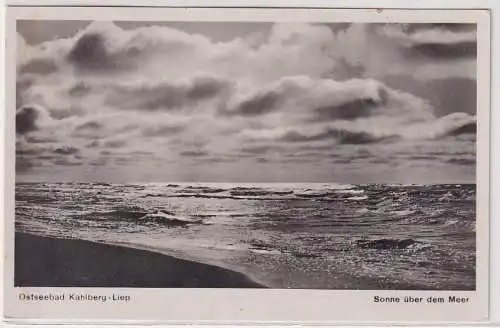 07526 Foto Ak Ostseebad Kahlberg-Liep Krynica Morska-Lipa Sonne über Meer 1936