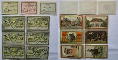 9 Banknoten Notgeld Gemeinde Roßbach ohne Jahr 1920/1921 (168574)