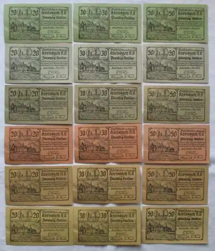 18 Banknoten Notgeld Gemeinde Kreisbach N.Ö. 1920 (168836)