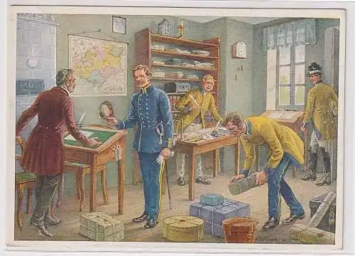 66732 Künstler Ak Rudolf Trache Poststube mit Postbeamten 1852