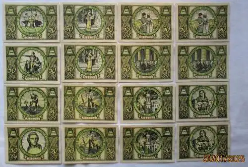 16 x 50 Pfennig Banknoten Notgeld Stadt Rudolstadt (136083)