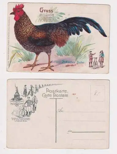20869 Reklame Ak Stukenbrok Fahrräder mit Motiv Indisches Huhn um 1910