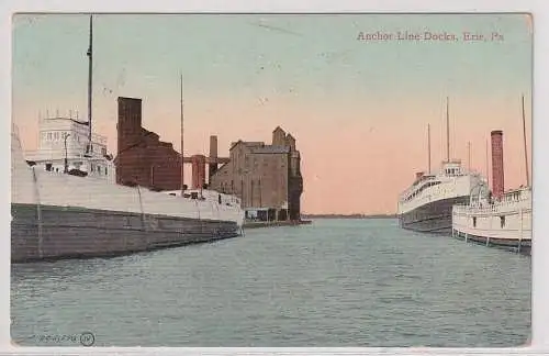 02925 Ak Erie Pennsylvania Anchor Line Docks 1908