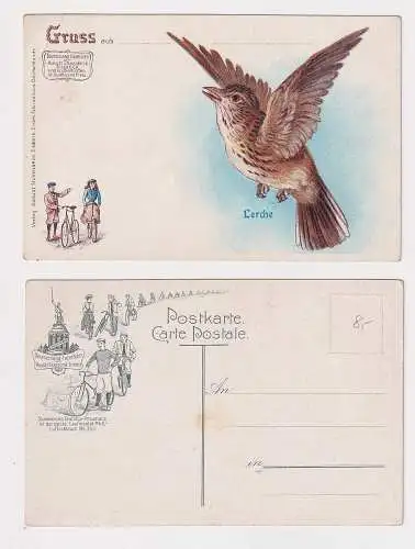 56258 Reklame Ak Stukenbrok Fahrräder Einbeck mit Motiv Lerche um 1910