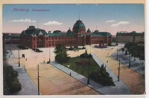 53716 Ak Nürnberg Hauptbahnhof um 1920
