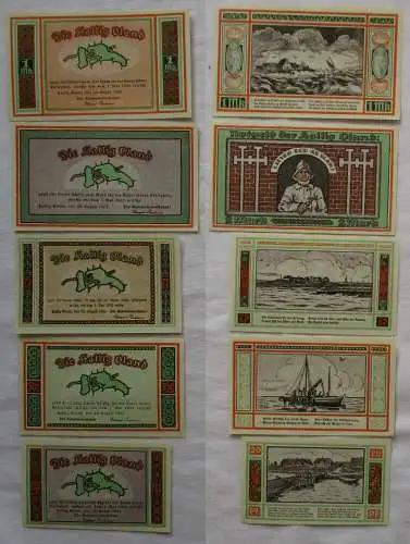 5 Banknoten Notgeld Hallig Oland 22.08.1921 (169797)
