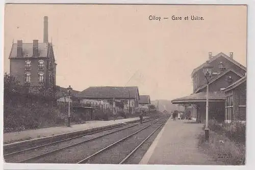 72093 Ak Olloy Gare et Usine, Bahnhof und Fabrik 1914