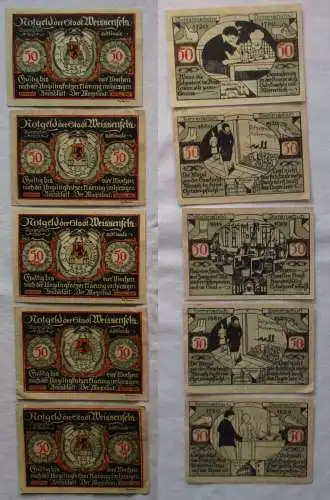 5 Banknoten Notgeld der Stadt Weissenfels 1921 (168648)