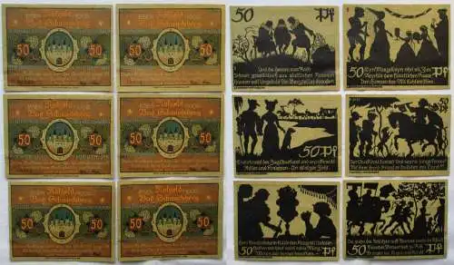 6 x Banknoten Notgeld Bad Schmiedeberg 1921 (168625)