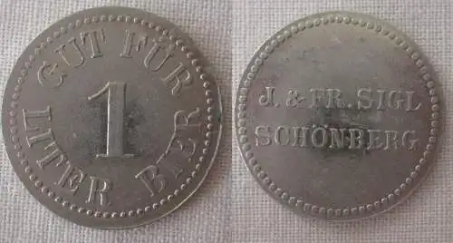 Wertmarke Gut für 1 Liter Bier J. & FR. SIGL Schönberg (169621)