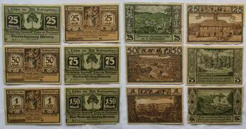 6 Banknoten Notgeld Stadt Lähn im Riesengebirge um 1920 (168703)
