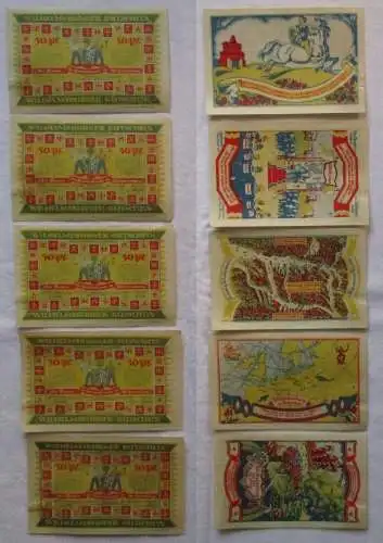 5 x 50 Pfennig Banknoten Notgeld Verein f. Heimatkunde Wilhelmsburg (168878)