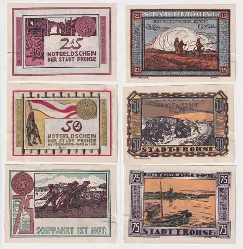 3 Banknoten Notgeld Stadt Frohse 1921 (168671)