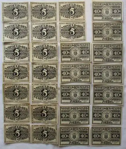 28 Banknoten Notgeld Stadt Zörbig 1921 (129792)