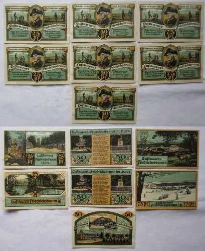 7 Banknoten Notgeld Gemeinde Friedrichsbrunn 1921 (168626)