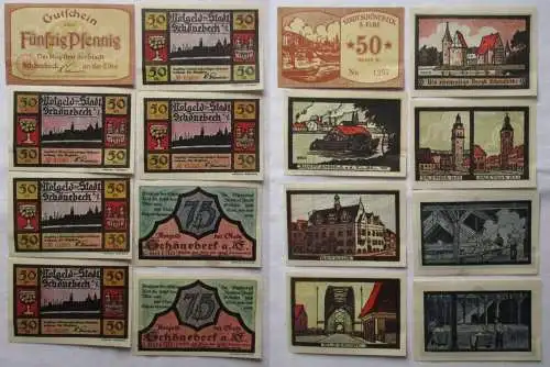 8 Banknoten Notgeld Stadt Schönebeck an der Elbe 1921 (169082)