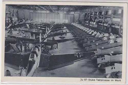 04847 Ak Junkers Ju 87 Stuka Taktstrasse im Werk um 1940